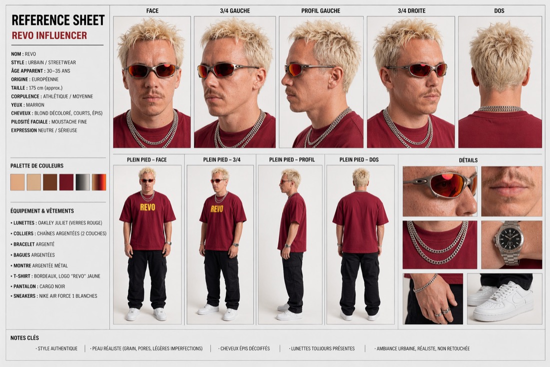 Reference sheet de l'avatar REVO